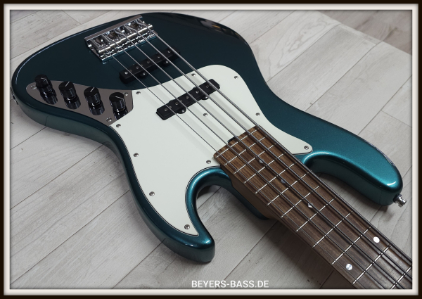 Preview: Sadowsky Custom Shop 21-Fret Vintage J/J Bass 5, Solid Vintage Teal Green Metallic, 2nd Hand